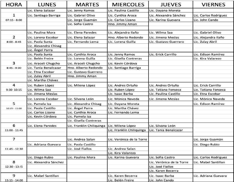 HORARIO